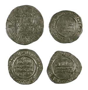 Lote de 4 monedas del Califato de Córdoba. ... 