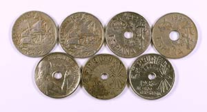 1925 a 1937. 25 céntimos. Lote de 7 ... 