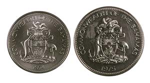 1975. Bahamas. Isabel II. 5 y 10 dólares. ... 