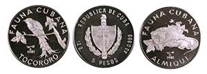 1981. Cuba. 5 pesos. (Kr. 82 a 84). 12 g ... 