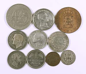 (s. XIX-XX). Lote de 10 monedas de varios ... 