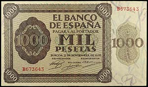 1936. 1000 pesetas. (Ed. D24a) (Ed. 423a). ... 