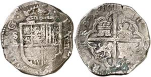 1612. Felipe III. Sevilla. V/D/B. 8 reales. ... 