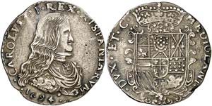 1694. Carlos II. Milán. 1 felipe. (Vti. 20) ... 