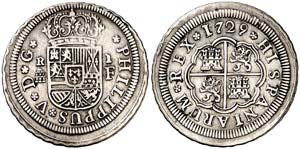1729. Felipe V. Segovia. F. 1 real. (Cal. ... 