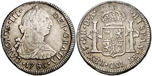 1786. Carlos III. Santiago. DA. 2 reales. ... 