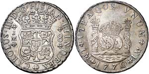 1770. Carlos III. Lima. JM. 8 reales. (Cal. ... 