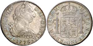 1776. Carlos III. México. FM. 8 reales. ... 