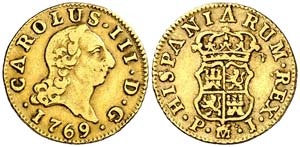 1769. Carlos III. Madrid. PJ. 1/2 escudo. ... 