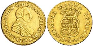 1761. Carlos III. México. MM. 2 escudos. ... 