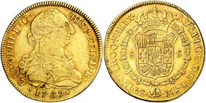 1787. Carlos III. Lima. MI. 8 escudos. (Cal. ... 