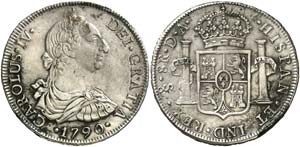 1790. Carlos IV. Santiago. DA. 8 reales. ... 