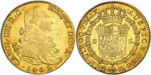 1802. Carlos IV. Madrid. FA. 8 escudos. ... 