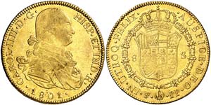 1801. Carlos IV. Potosí. PP. 8 escudos. ... 