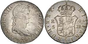 1832. Fernando VII. Sevilla. JB. 4 reales. ... 