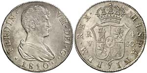 1810. Fernando VII. Valencia. SG. 4 reales. ... 