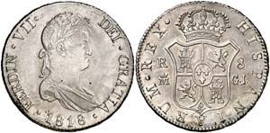 1818. Fernando VII. Madrid. GJ. 8 reales. ... 