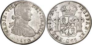1810. Fernando VII. México. HJ. 8 reales. ... 