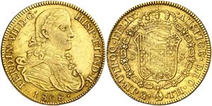 1808. Fernando VII. México. TH. 8 escudos. ... 