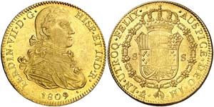 1809. Fernando VII. México. HJ. 8 escudos. ... 