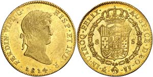 1814. Fernando VII. México. JJ. 8 escudos. ... 