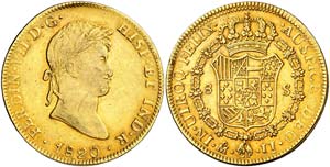 1820. Fernando VII. México. JJ. 8 escudos. ... 