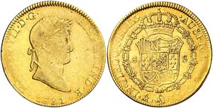 1821. Fernando VII. México. JJ. 8 escudos. ... 