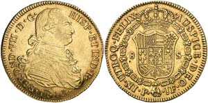 1813. Fernando VII. Popayán. JF. 8 escudos. ... 