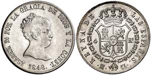 1848. Isabel II. Madrid. CL. 4 reales. (Cal. ... 