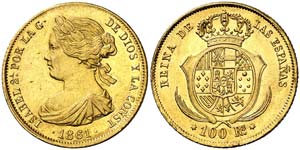 1861. Isabel II. Madrid. 100 reales. (Cal. ... 