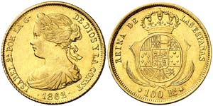 1862. Isabel II. Sevilla. 100 reales. (Cal. ... 