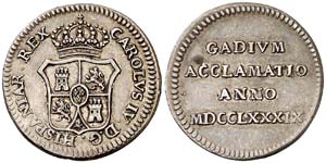 1789. Carlos IV. Cádiz. Medalla de ... 