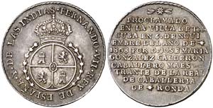 1808. Fernando VII. Tacuba. Medalla de ... 