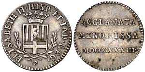 1833. Isabel II. Manresa. Medalla de ... 