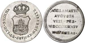 1834. Isabel II. Matanzas (Cuba). Medalla de ... 