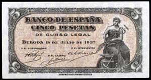 1937. 5 pesetas. (Ed. D25a) (Ed. 424a). 18 ... 