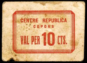 Copons. Centre Republicà. 10 céntimos. ... 
