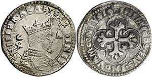 s/d. Felipe II. Cagliari. 10 reales. (Vti. ... 