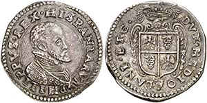 s/d. Felipe II. Milán. 1 escudo. (Vti. 44) ... 