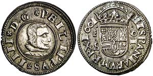 1661. Felipe IV. Segovia. S. 16 maravedís. ... 