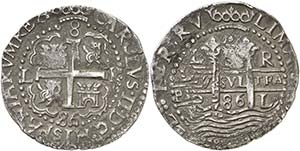 1686. Carlos II. Lima. R. 8 reales. (AC. ... 