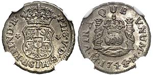 1744/3. Felipe V. México. M. 1/2 real. (AC. ... 