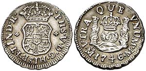 1746. Felipe V. México. M. 1/2 real. (AC. ... 