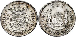 1742. Felipe V. México. M. 2 reales. (AC. ... 