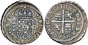 1704. Felipe V. Sevilla. P. 2 reales. (AC. ... 