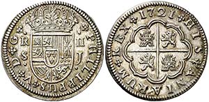 1721. Felipe V. Sevilla. J. 2 reales. (AC. ... 