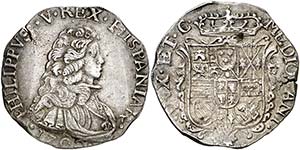 1702. Felipe V. Milán. 1 felipe. (Vti. 6) ... 
