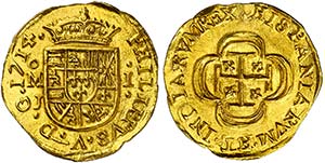 1714. Felipe V. México. J. 1 escudo. (AC. ... 