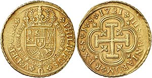 1721. Felipe V. Sevilla. J. 8 escudos. (AC. ... 