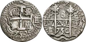 1750. Fernando VI. Potosí. E. 8 reales. ... 
